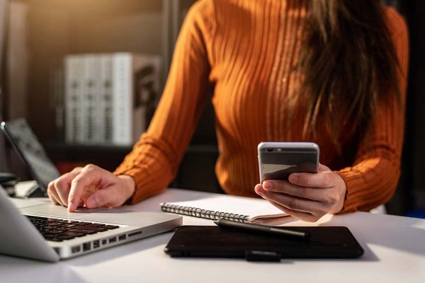 businessman using on smartphone and tablet as concept